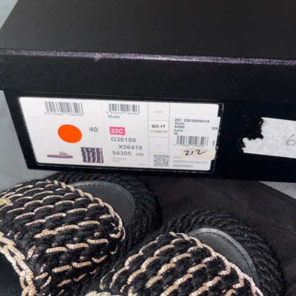 CHANEL Black and Gold Braided Knit Women's Mules - Picture 2 of 5